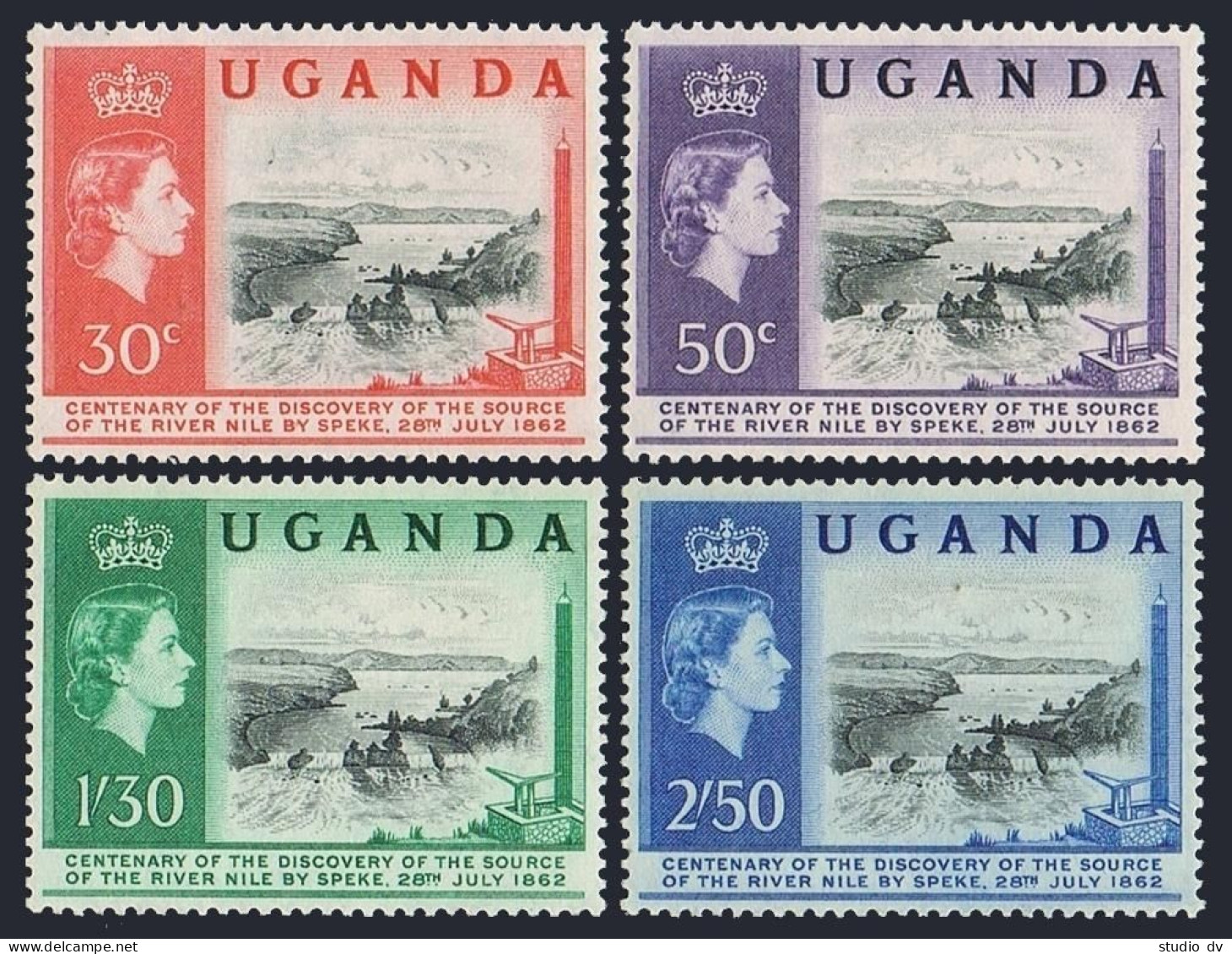 Uganda 79-82, MNH. Michel 69-72. Source Of The River Nile, 1862. Ripon Falls. - Ouganda (1962-...)