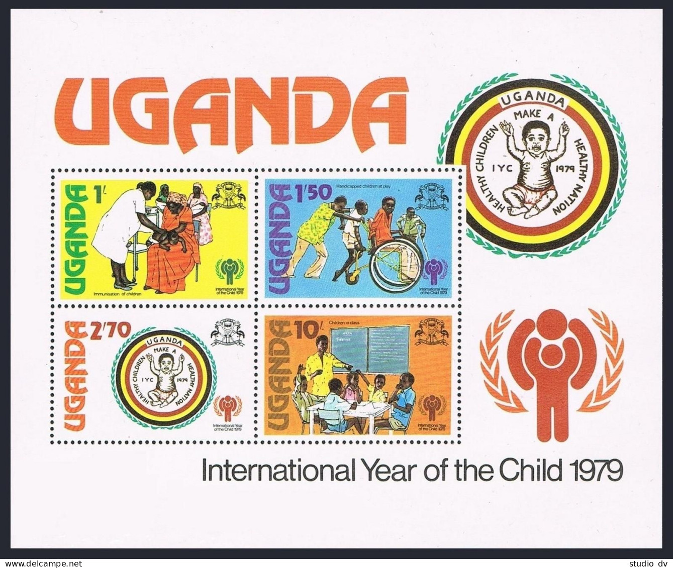 Uganda 223-226,226a,MNH.Michel 203-206,Bl.16. Year Of Child IYC-1979.Medicine, - Uganda (1962-...)