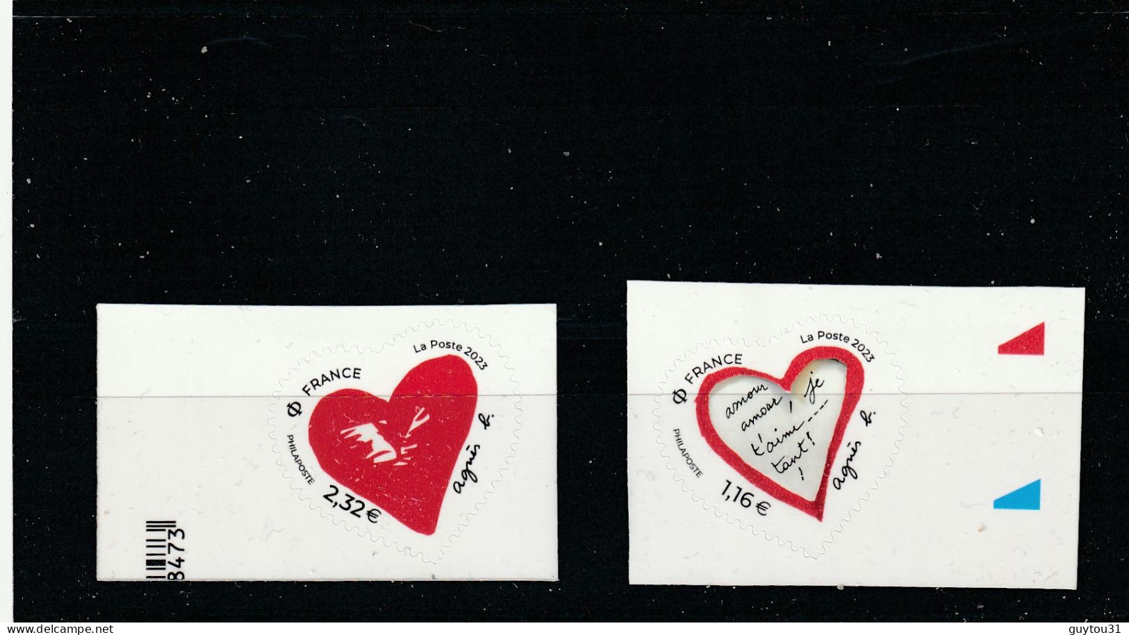 France 2023 : Coeur Agnès Adhésif** 2240/2241 - Unused Stamps