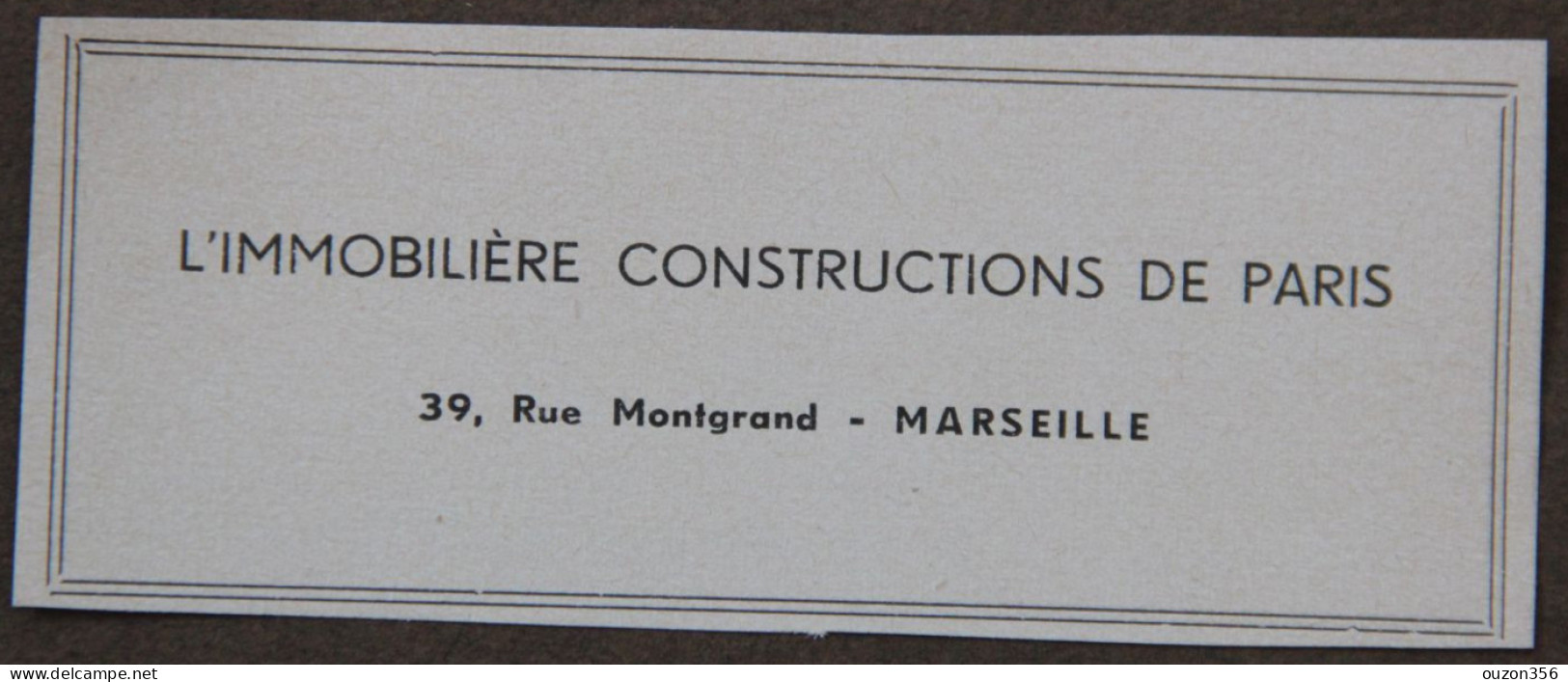 Publicité : L'immobilière Constructions De Paris, à Marseille, 1951 - Publicités