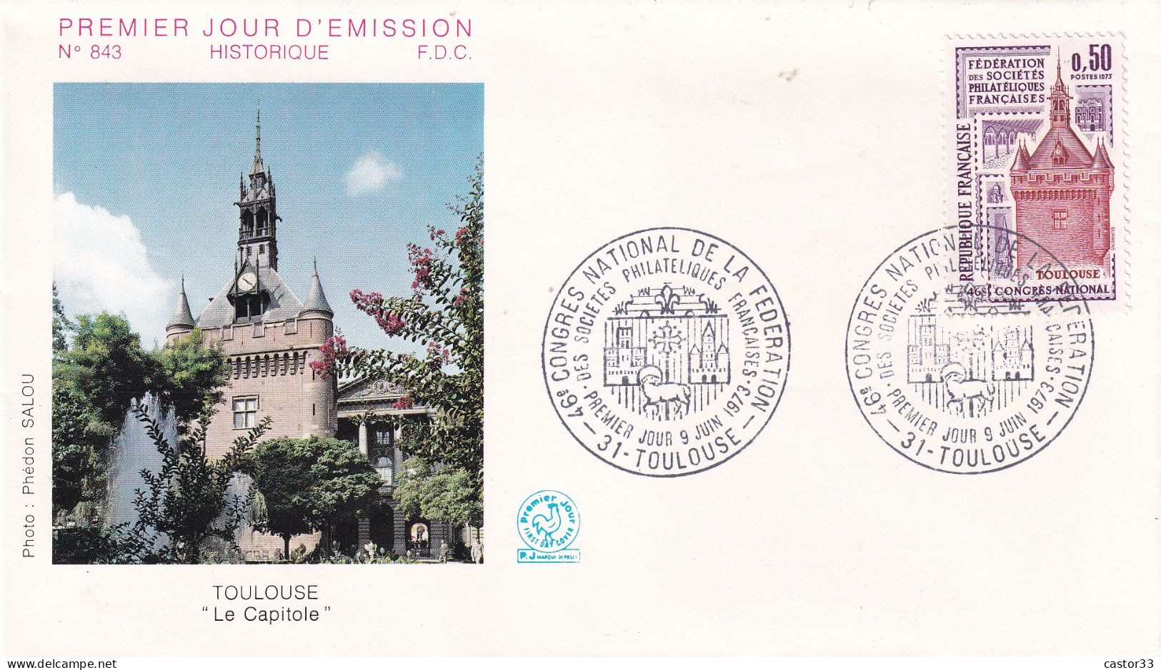 1er Jour, Toulouse, Le Donjon Du Capitole - 1970-1979