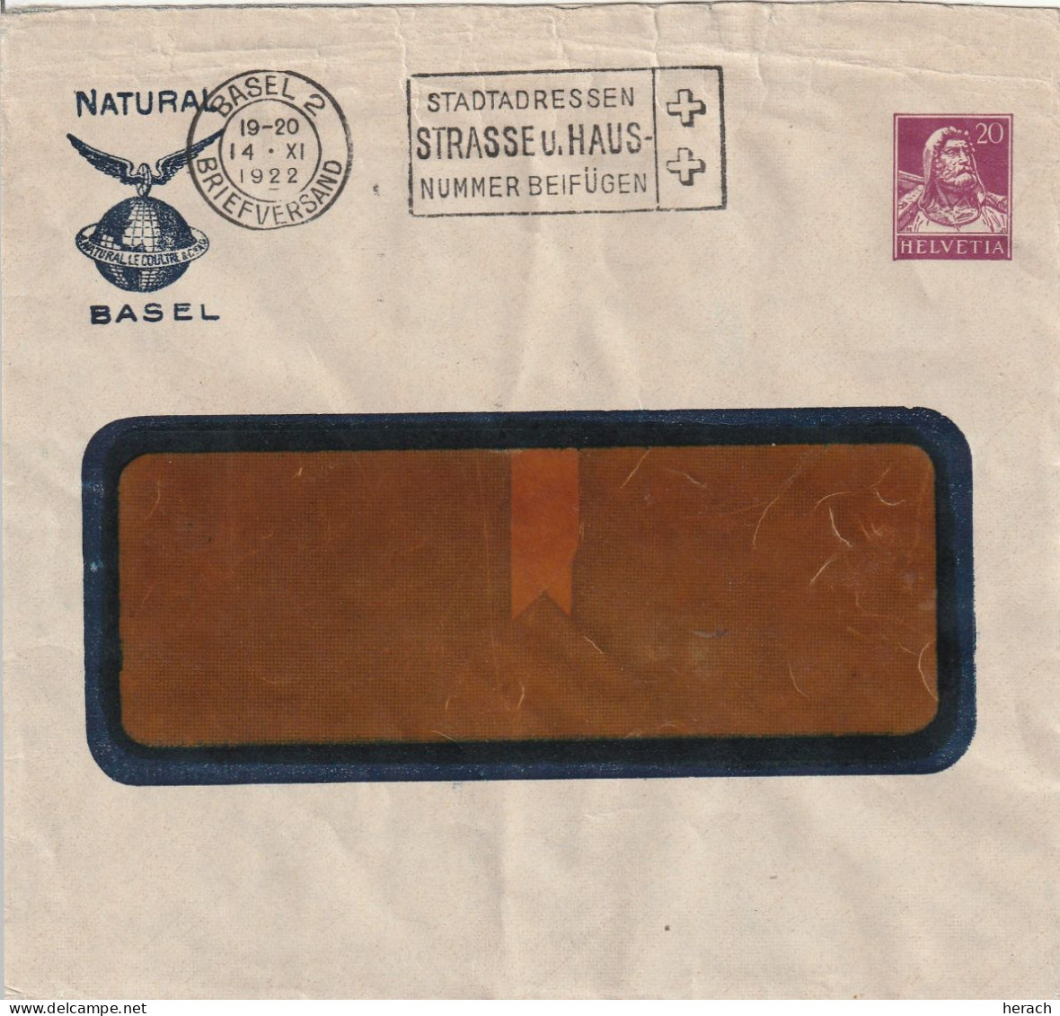 Suisse Entier Postal Privé Basel 1922 - Entiers Postaux