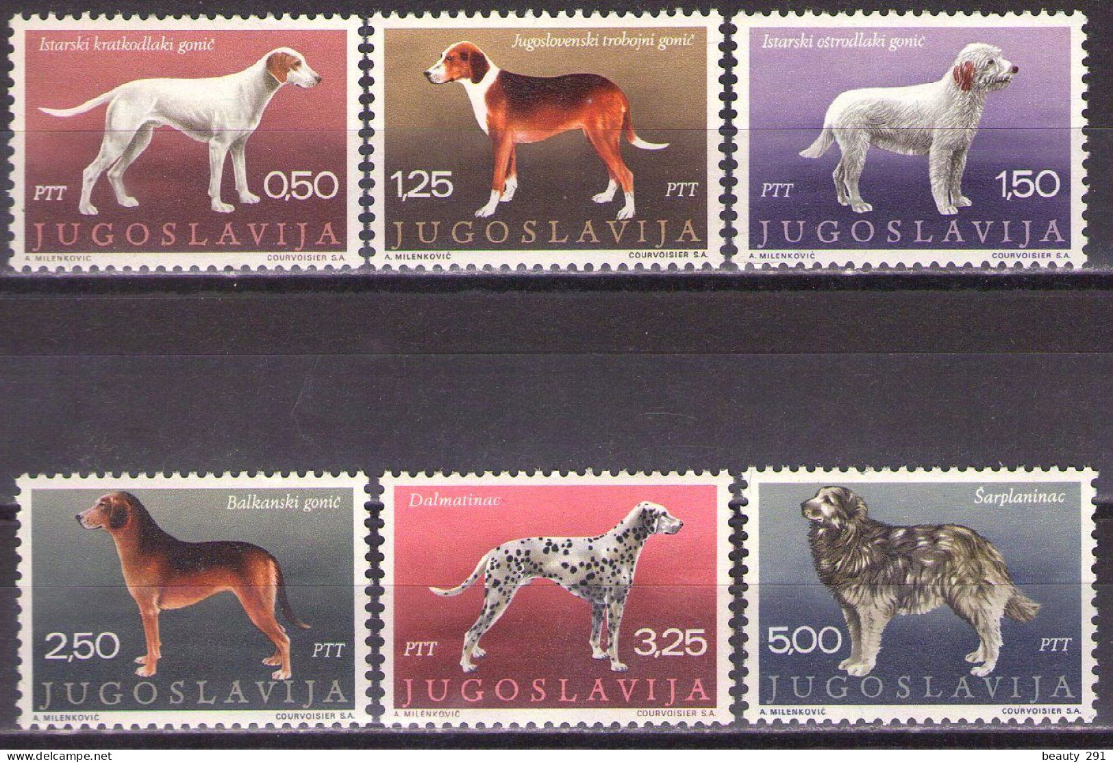 Yugoslavia 1970 - Animals - Fauna - Dogs - Mi 1390 -1395 - MNH**VF - Ungebraucht