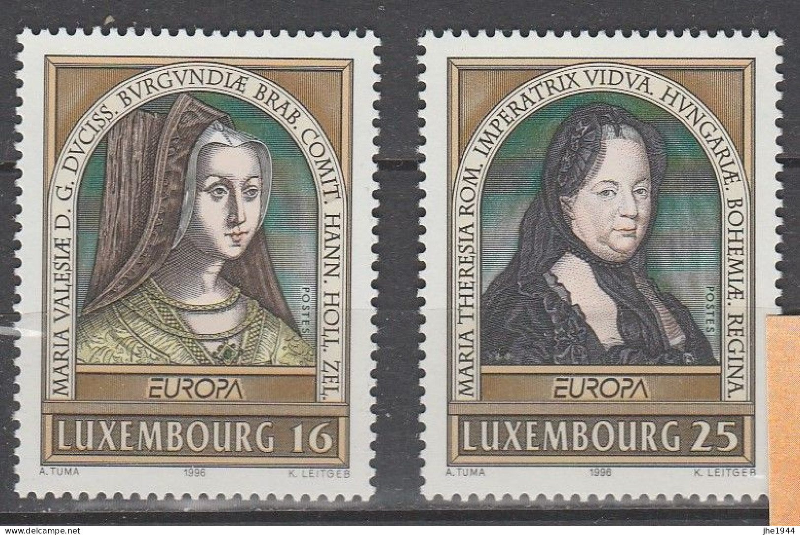 Europa 1996 Les femmes célébres Voir liste des timbres à vendre **