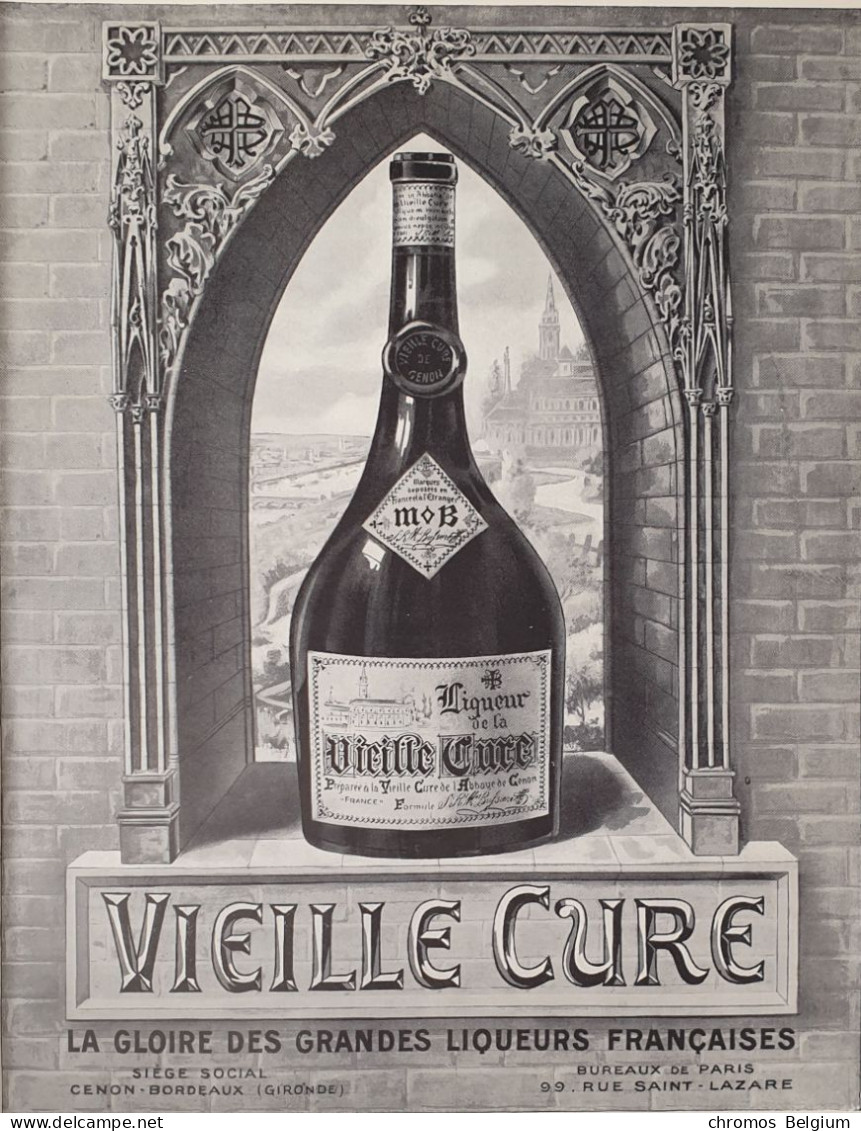 Vintage Reclame Advertentie Likeur  Liqueur De La Vieille Curé  Affiche Publicitaire  1923 - Publicités