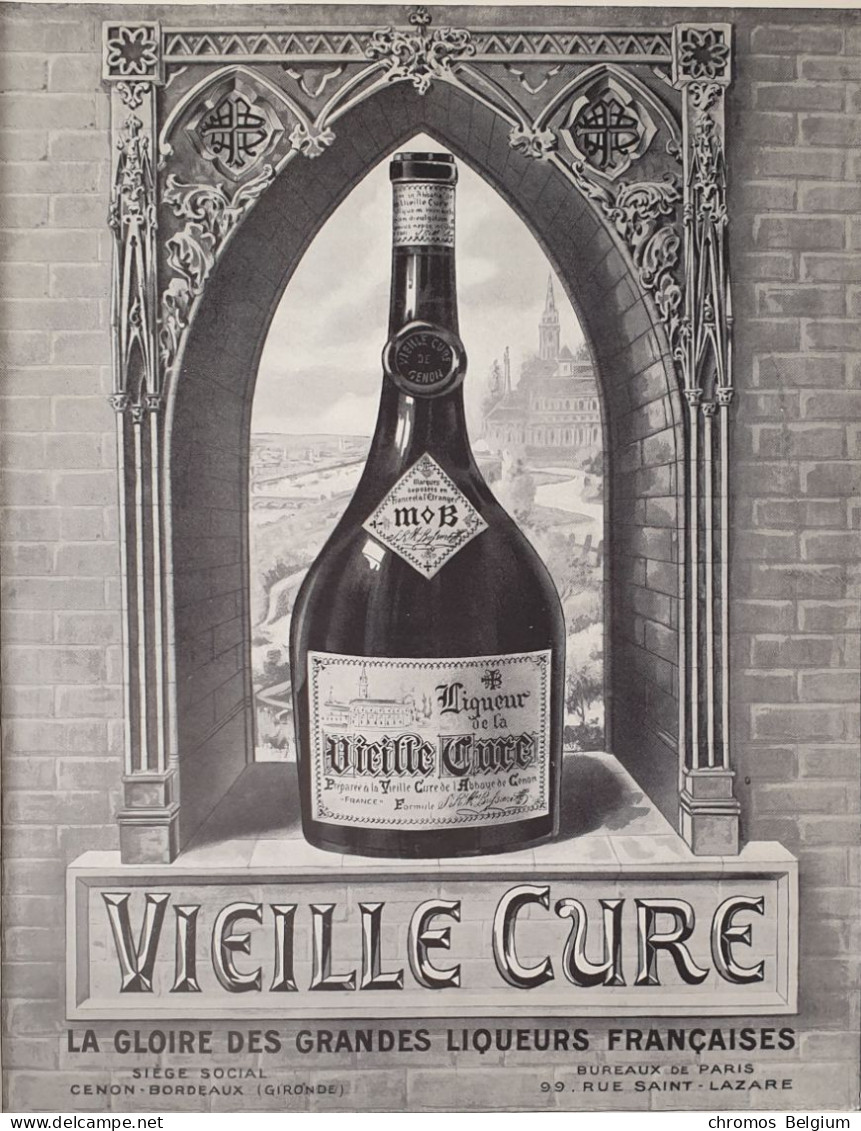 Vintage Reclame Advertentie Likeur  Liqueur De La Vieille Curé  Affiche Publicitaire  1923 - Advertising