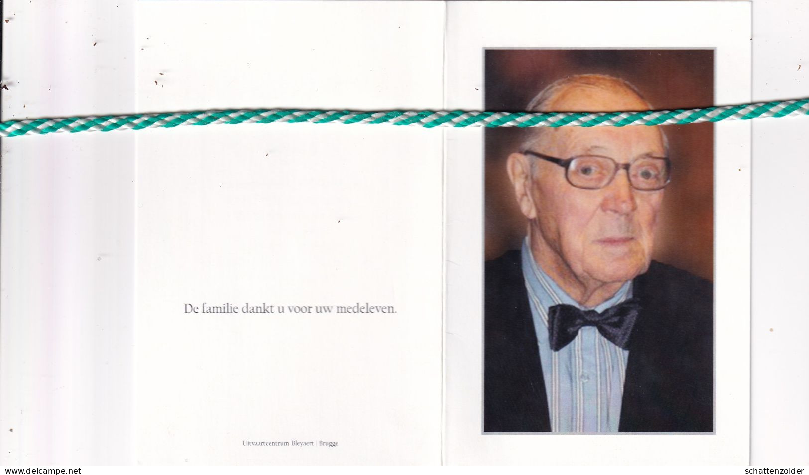 Henricus Zanders-Dugardin, Oostende 1920, Brugge 2022. Honderdjarige. Foto - Obituary Notices