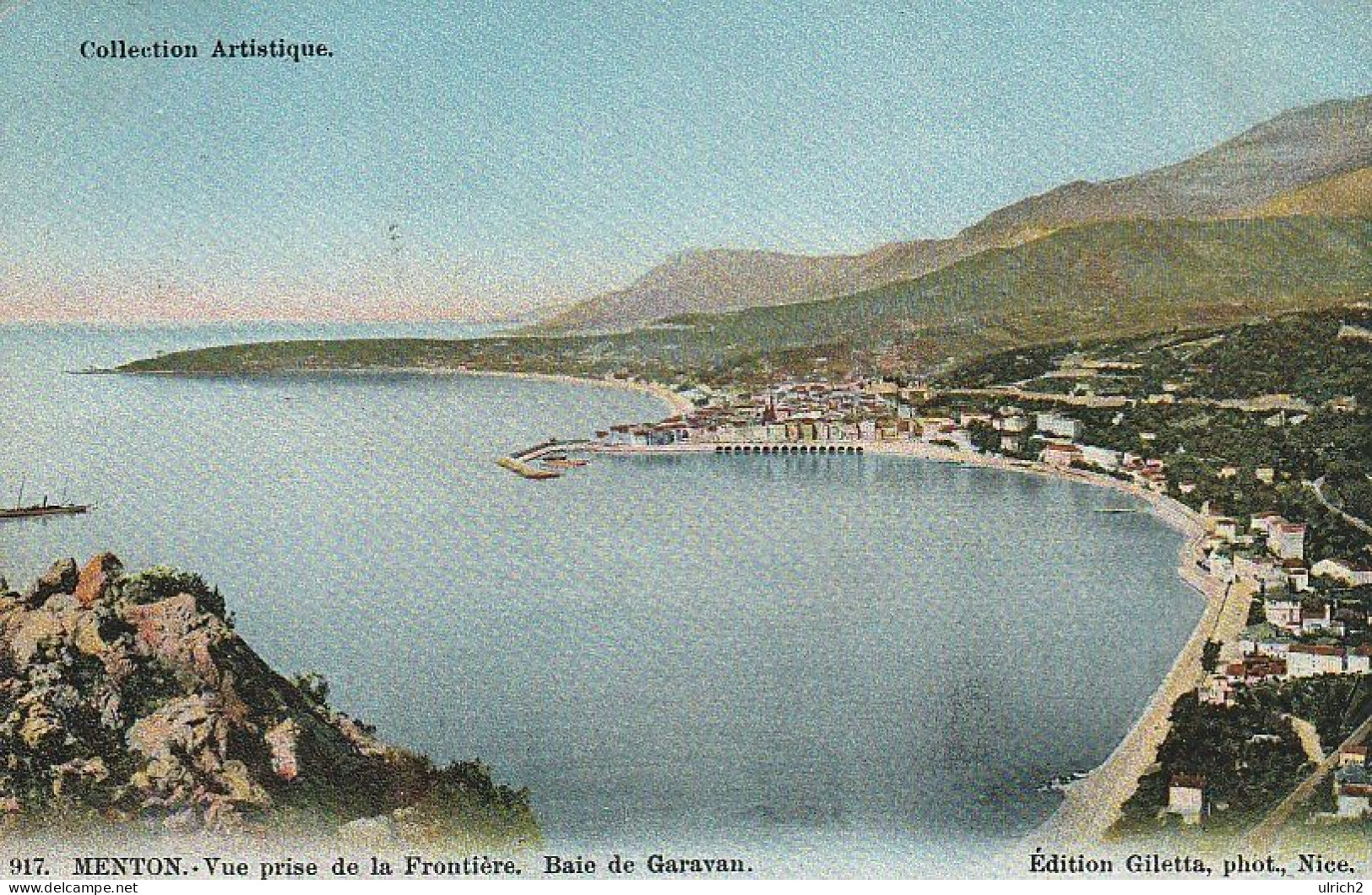 AK Menton - Vue Prise De La Frontière - Baie De Garavau - 1906 (69503) - Menton