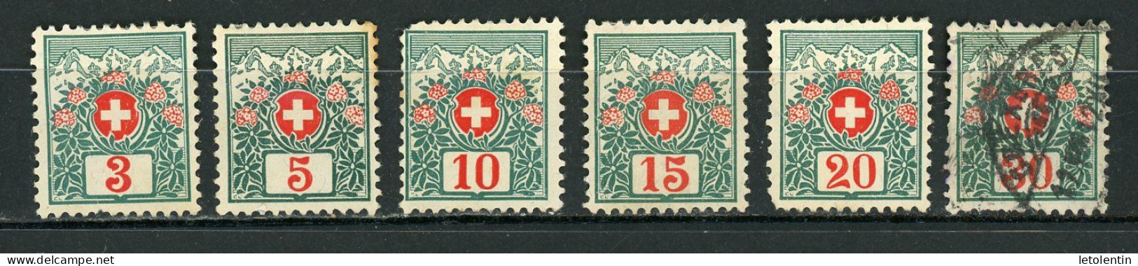 SUISSE - TIMBRE TAXE - N° Yt 43+44+45+46+47 (*) + 48 Obli. - Postage Due