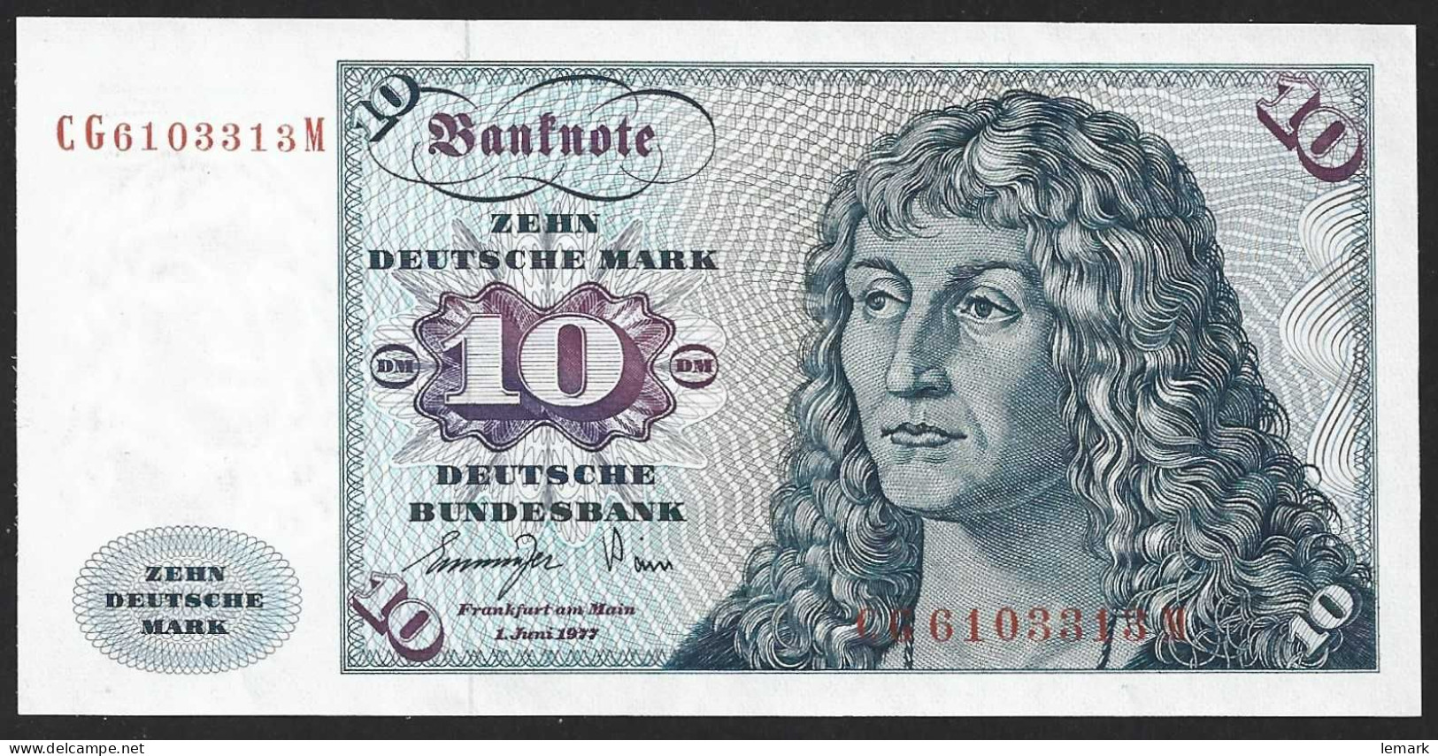 Germany Federal Republik 10 Mark 1977 P31b  AUNC - 20 DM