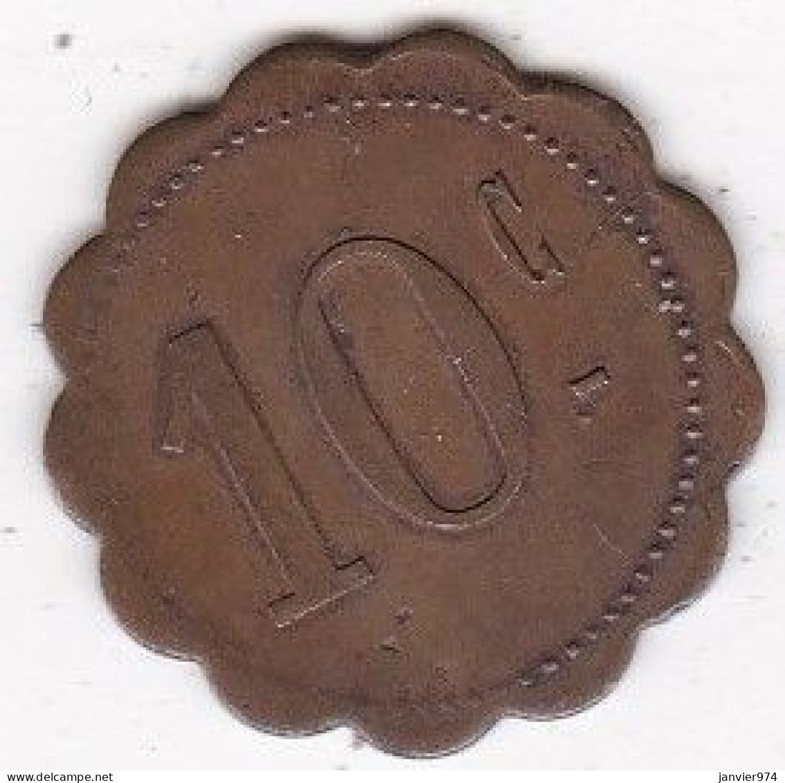 11 Aude . Ouveillan , Commerçants Réunis 10 Centimes, En Laiton - Monetary / Of Necessity