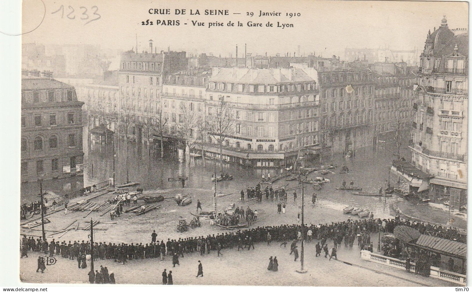 PARIS  DEPART   CRUE DE LA  SEINE 29 JANVIER  1910     GARE  DE  LYON - De Overstroming Van 1910