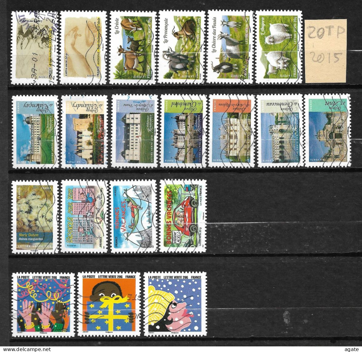 Lot De 40 Timbres 2015 - 2016 Oblitéré - Used Stamps
