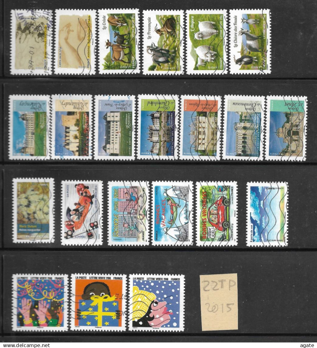 Lot De 40 Timbres 2015 - 2016 Oblitéré - Used Stamps