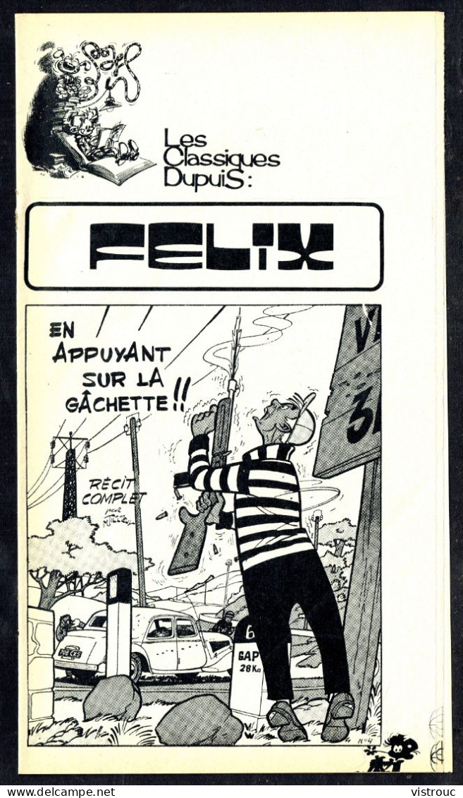 "FELIX: En Appuyant Sur La Gâchette" De M. TILLIEUX - Supplément à Spirou - Classiques DUPUIS - 1974. - Spirou Magazine