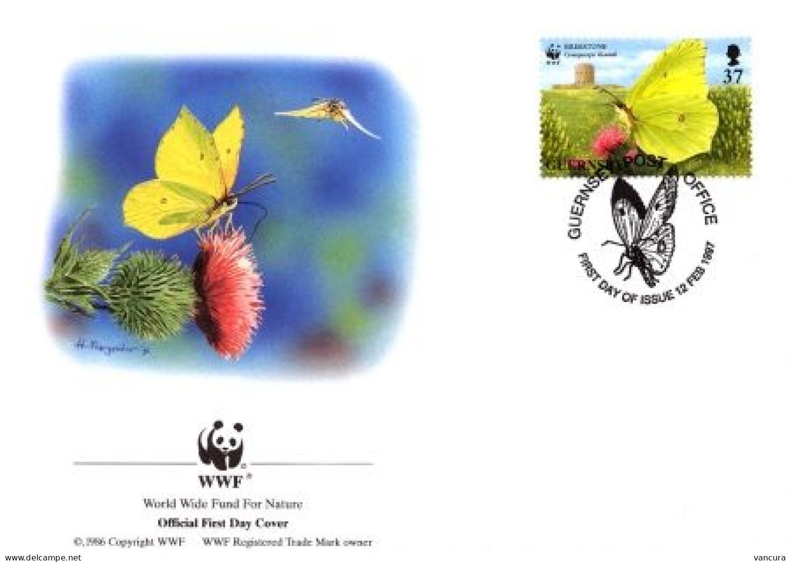 FDC Guernsey/WWF Protected Butterfly 1997 - Butterflies