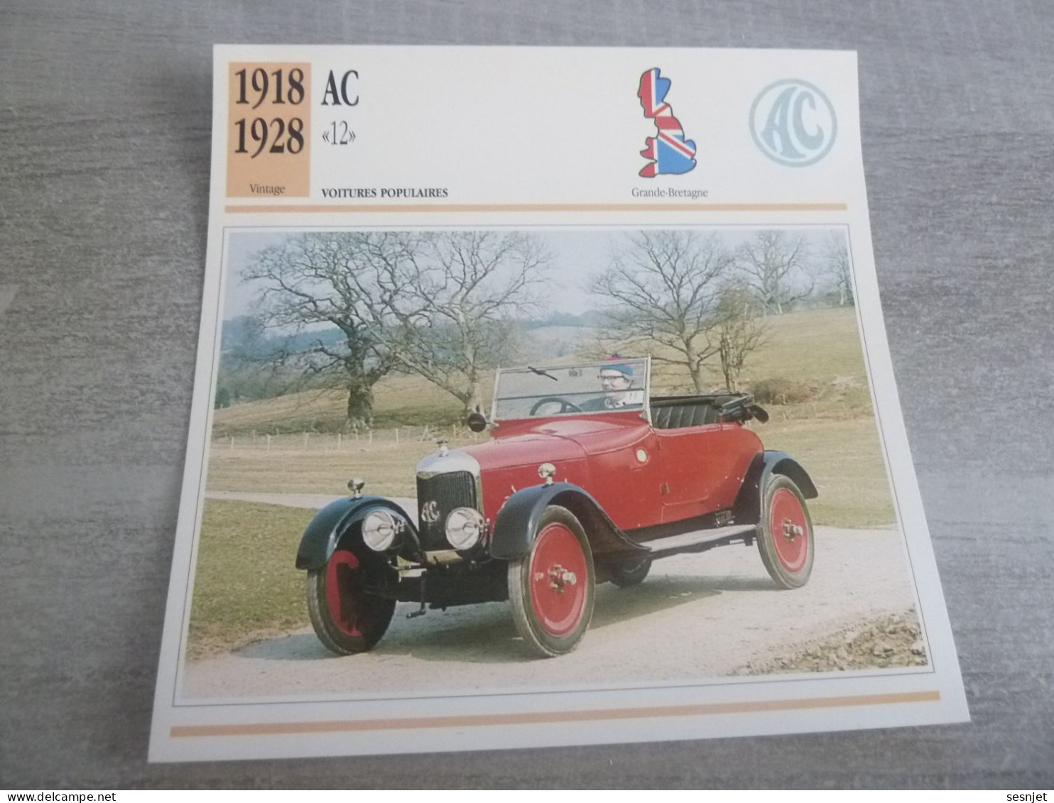 1918-1928 - Voitures Populaires - Ac (12) - Moteur Anzani - Grande-Bretagne - Fiche Technique - - Passenger Cars
