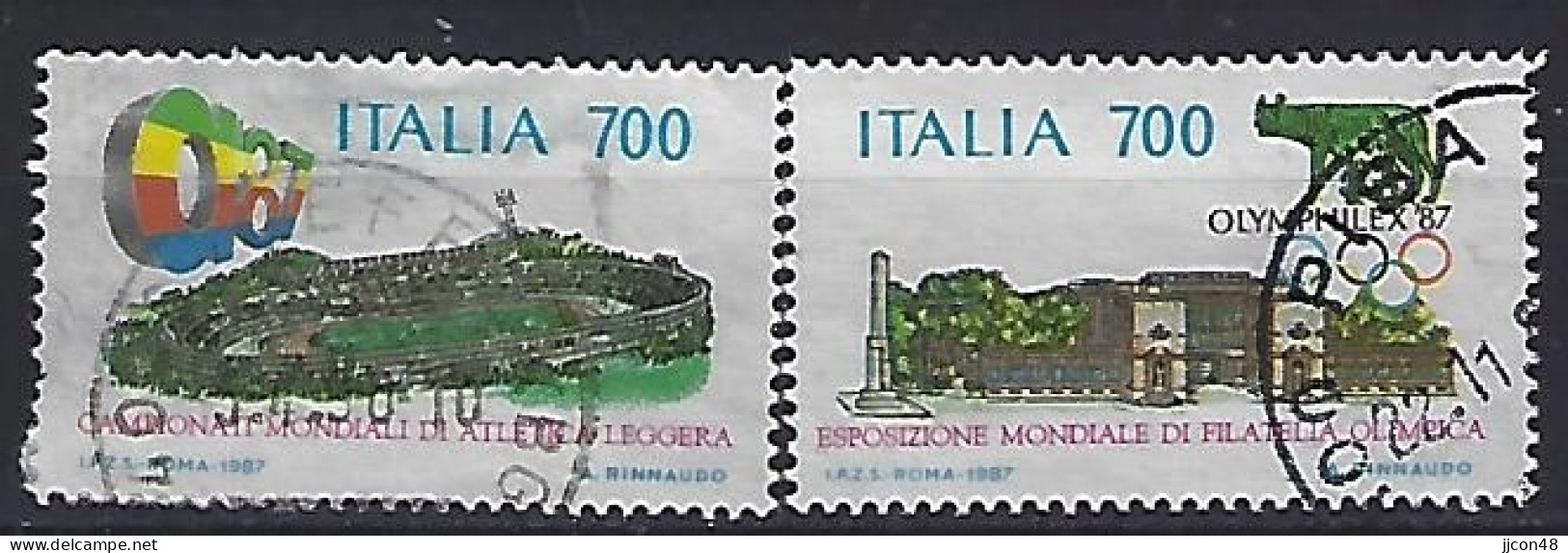 Italy 1987  Leichtathletik-Weltmeisterschaften + "OLYMPHILEX¬87"  (o) Mi.2019-2020 - 1981-90: Oblitérés