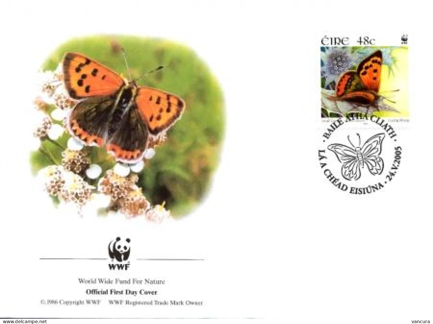 FDC Ireland/WWF Protected Butterfly 2005 - Papillons