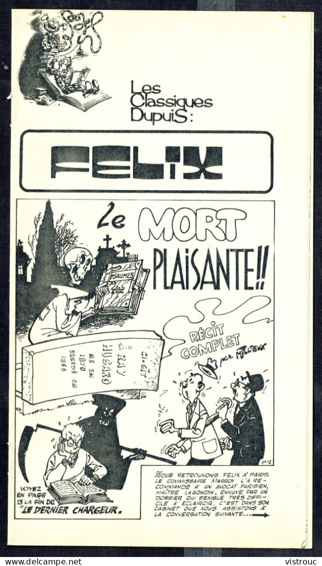 "FELIX: Le Mort Plaisante" De M. TILLIEUX - Supplément à Spirou - Classiques DUPUIS - 1975. - Spirou Magazine
