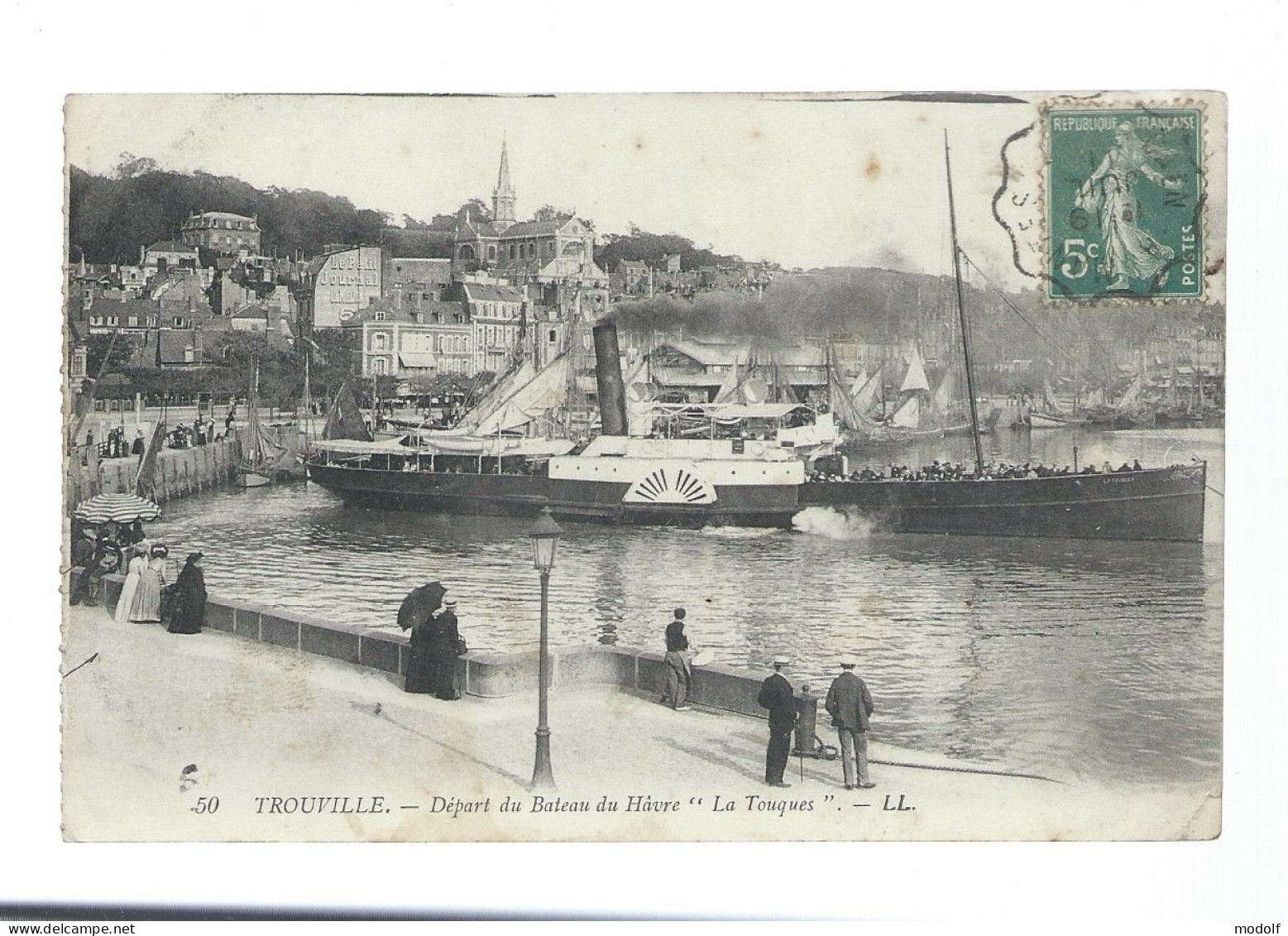 CPA - 14 - Trouville - Départ Du Bateau Du Havre "La Touques" - Animée - Circulée En 1911 - Trouville