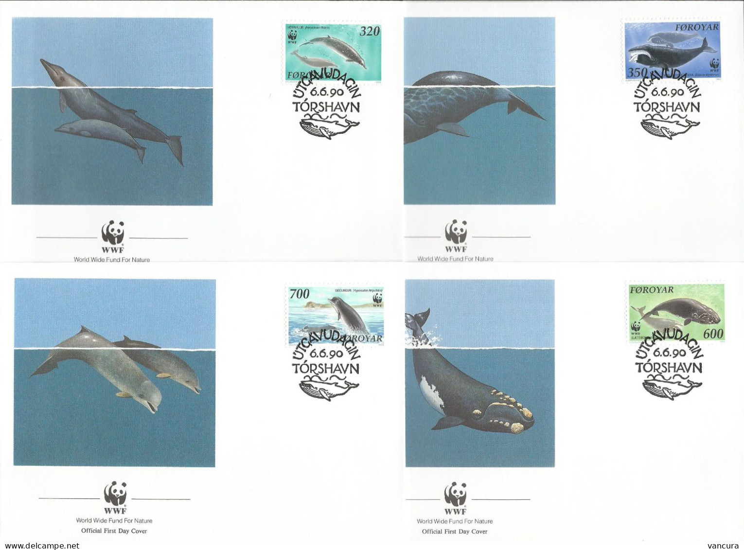 FDC Faroe Islands/WWF 1990 Whale - Whales