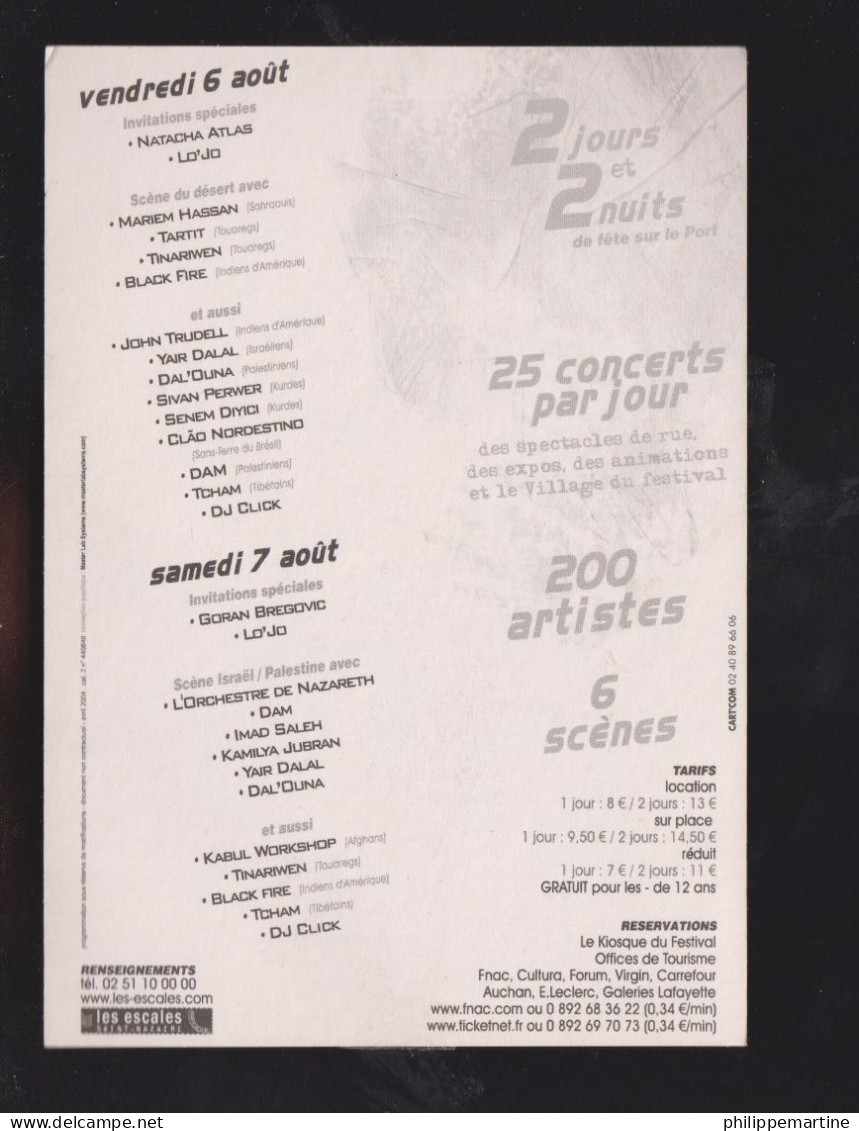 44 - Port De Saint Nazaire : Les Escales -13éme édition Du Festival Des Musiques Du Monde - 6 & 7 Août 2004 (Cart'com) - Saint Nazaire