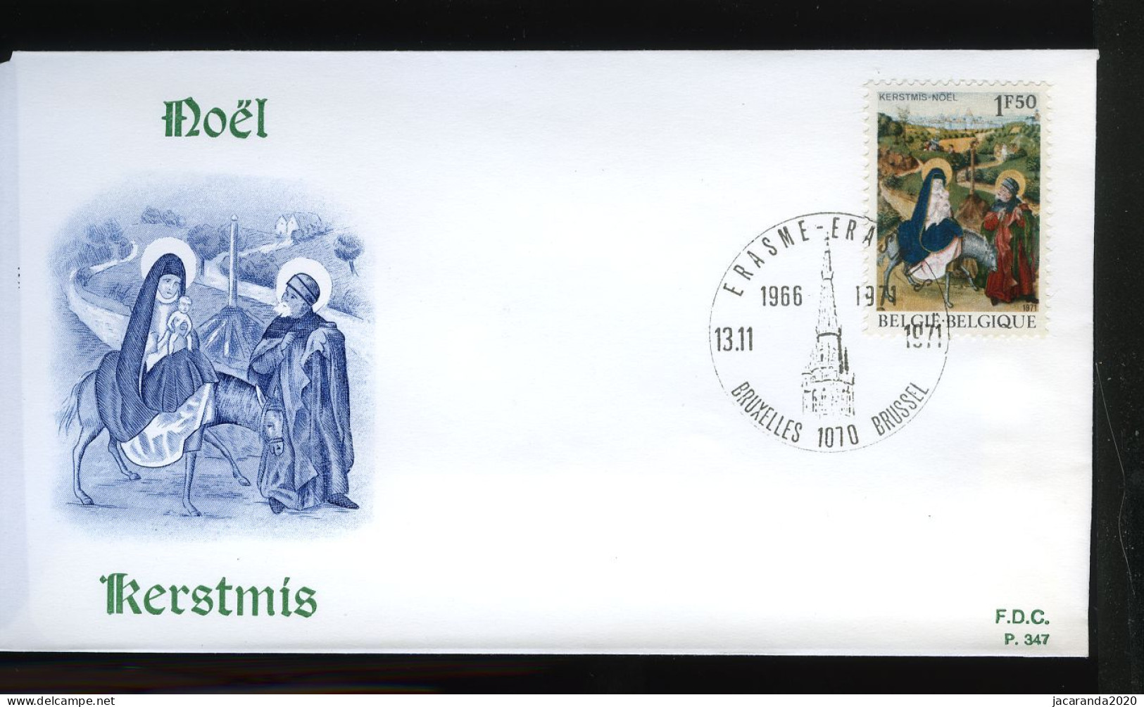 1608 - Kerstmis - Stempel: Bruxelles-Brussel - 1971-1980