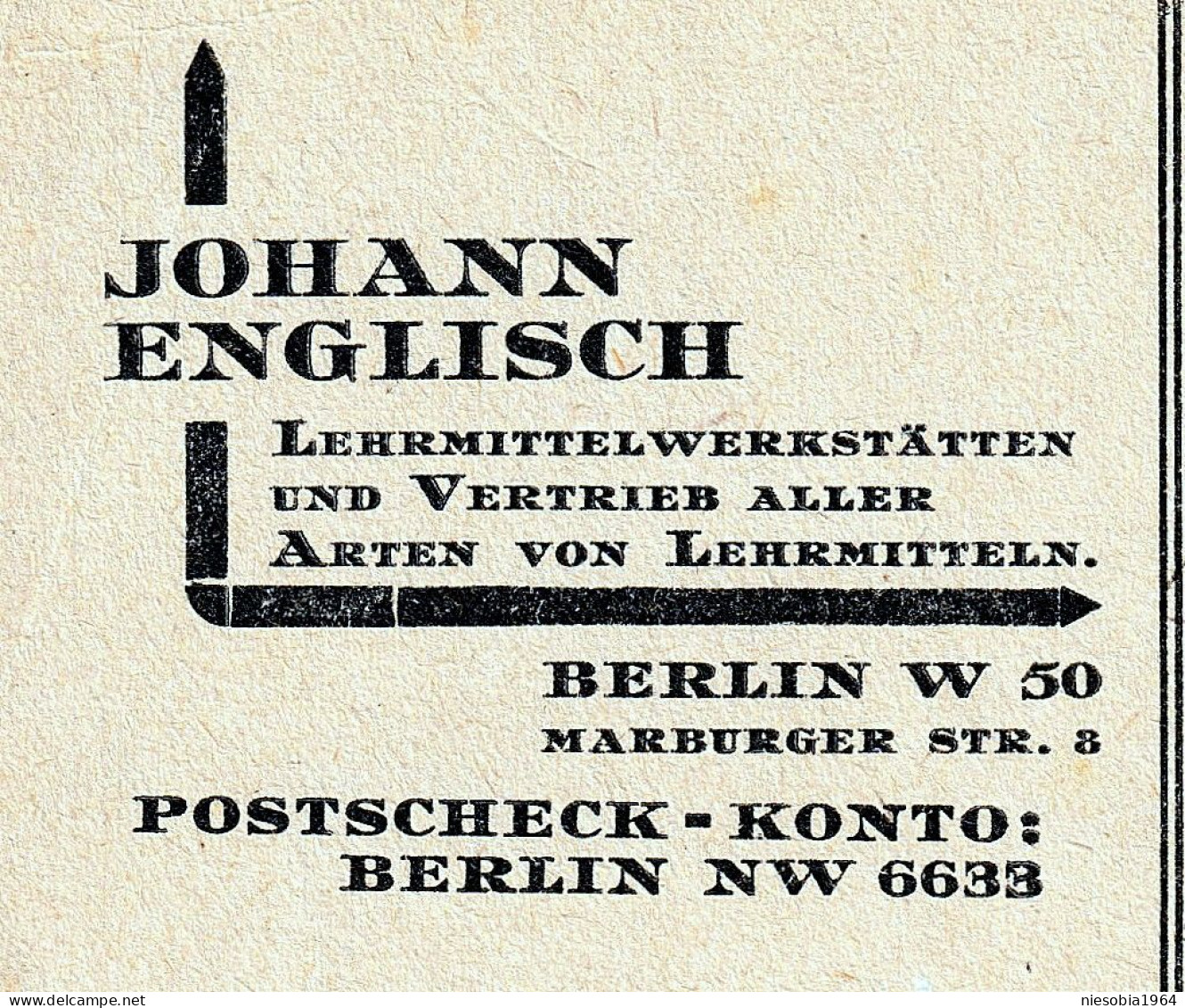 Johny English Teaching Materials Workshops BERLIN Marburger Straße 8 Siegel Berlin November 12, 1929 - Briefkaarten