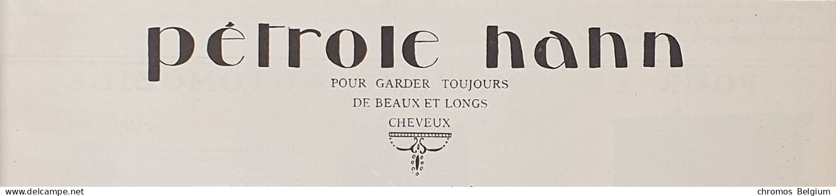 Vintage Reclame Advertentie Pétrole Hahn  Affiche Publicitaire  1923 - Advertising