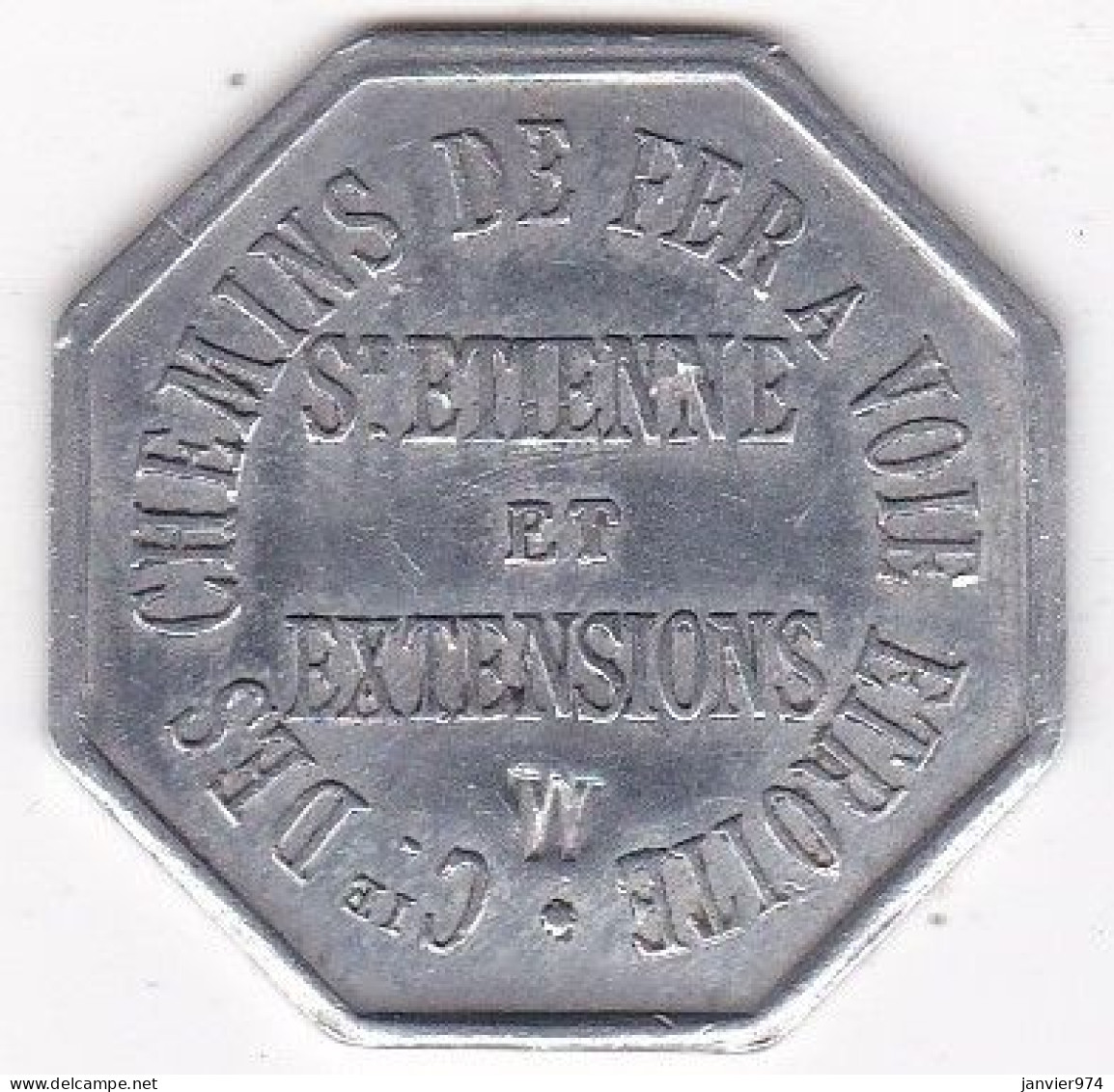 42 - LOIRE. Saint-Etienne Et Extensions. Chemin De Fer à Voie Etroite. 10 Centimes Contremarque W, En Aluminium - Monétaires / De Nécessité