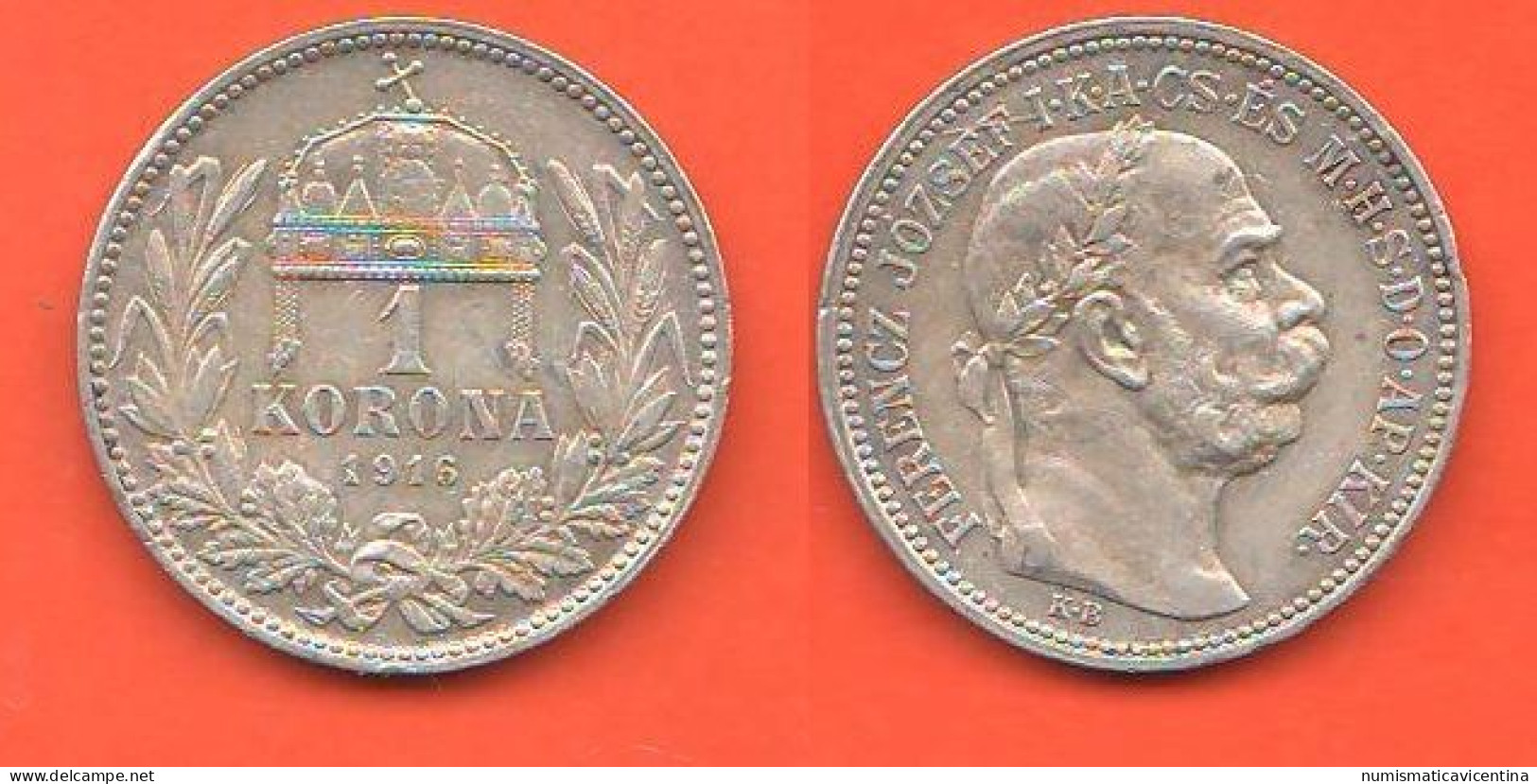 Hungary 1 Korona 1916 Ungheria 1 Corona Franz Joseph K 492 - Oostenrijk