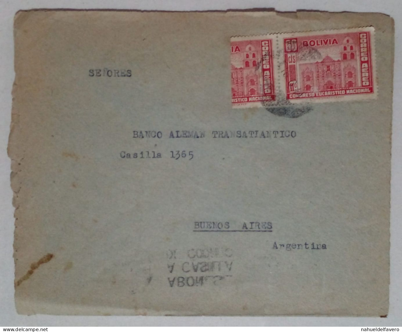 Bolivie - Enveloppe Circulée Avec Timbres Sur Le Congrès Eucharistique National (1944) - Bolivie