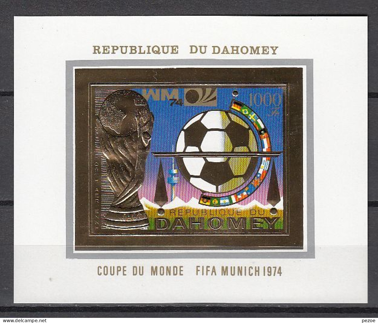 Football / Soccer / Fussball - WM 1974:  Dahomey  Goldblock **, Imperf. - 1974 – West Germany