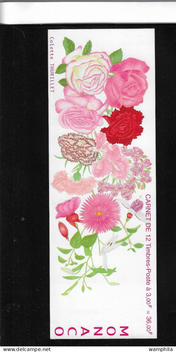 Monaco 1995. Carnet N°12, Fleurs, Roses, Oeillets, Fuchsias, Etc... - Rosen