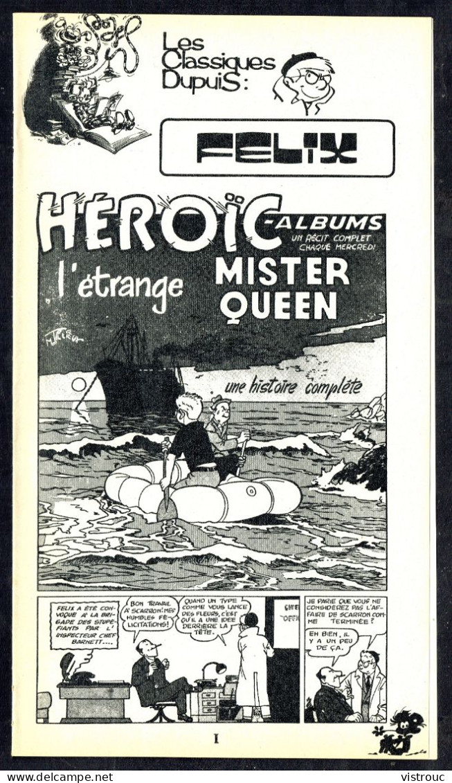 "FELIX: L'étrange Mister Queen" De M. TILLIEUX - Supplément à Spirou - Classiques DUPUIS - 1976. - Spirou Magazine