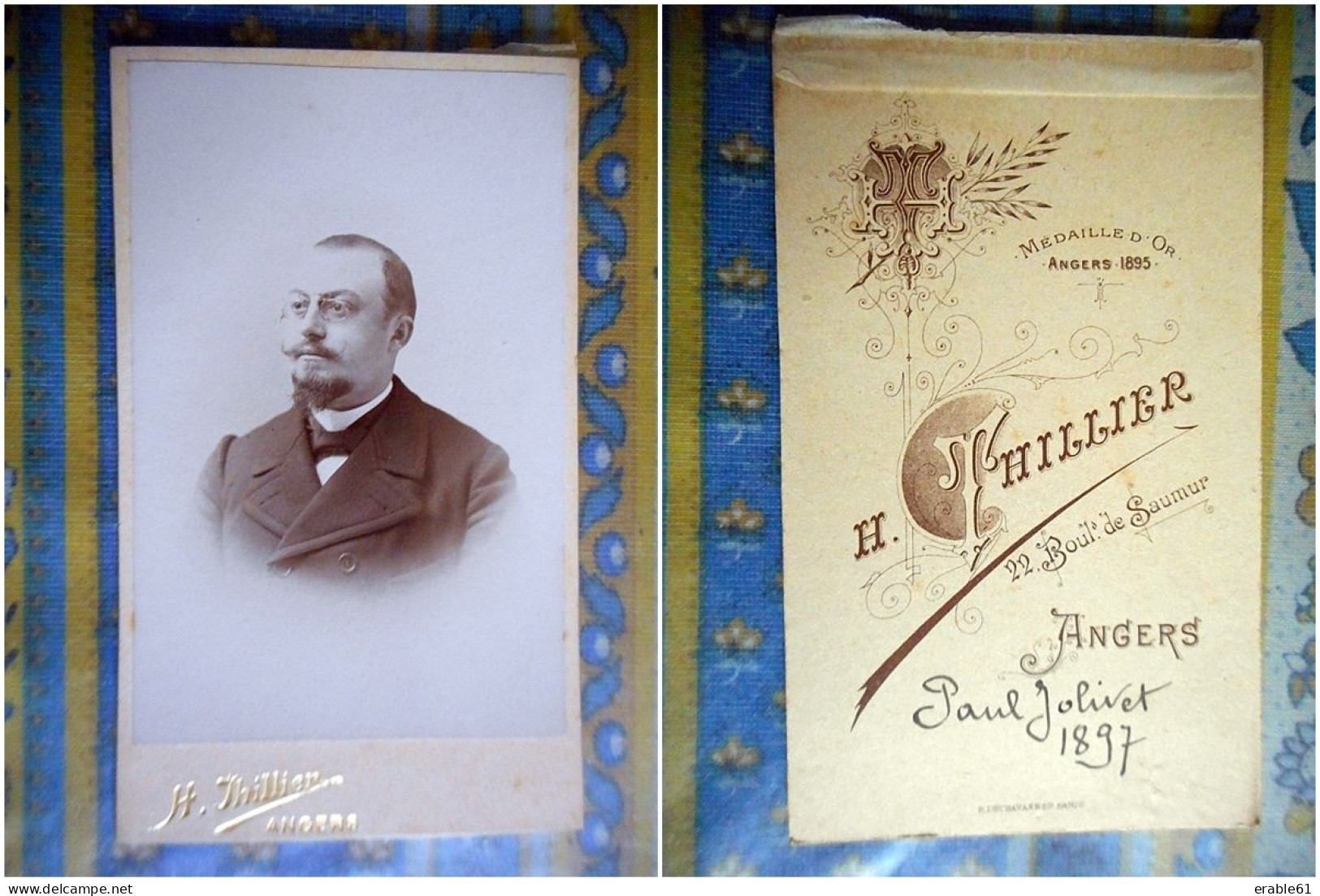 PHOTO CDV Daté 1897  PAUL JOLIVET  HOMME CHIC MODE Cabinet THILLIER  A ANGERS - Alte (vor 1900)