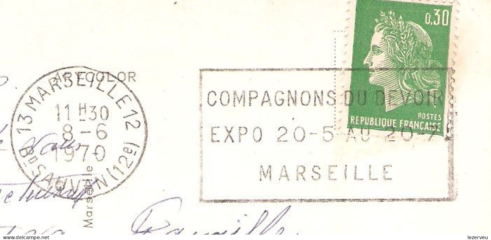 CP 13 MARSEILLE LE PALAIS LONGCHAMP CACHET OBLITERATION COMPAGNONS DU DEVOIR Bd SAUVAN (rare Sur Delcampe) - Eyguieres