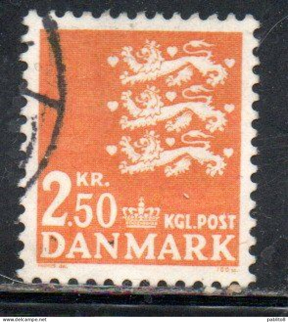 DANEMARK DANMARK DENMARK DANIMARCA 1972 1978 SMALL STATE SEAL 2.50k USED USATO OBLITERE' - Used Stamps