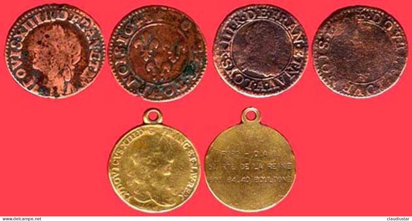 ** LOT  DOUBLE  TOURNOIS  LOUIS  XIII  +  MEDAILLE ** - 1610-1643 Louis XIII The Just