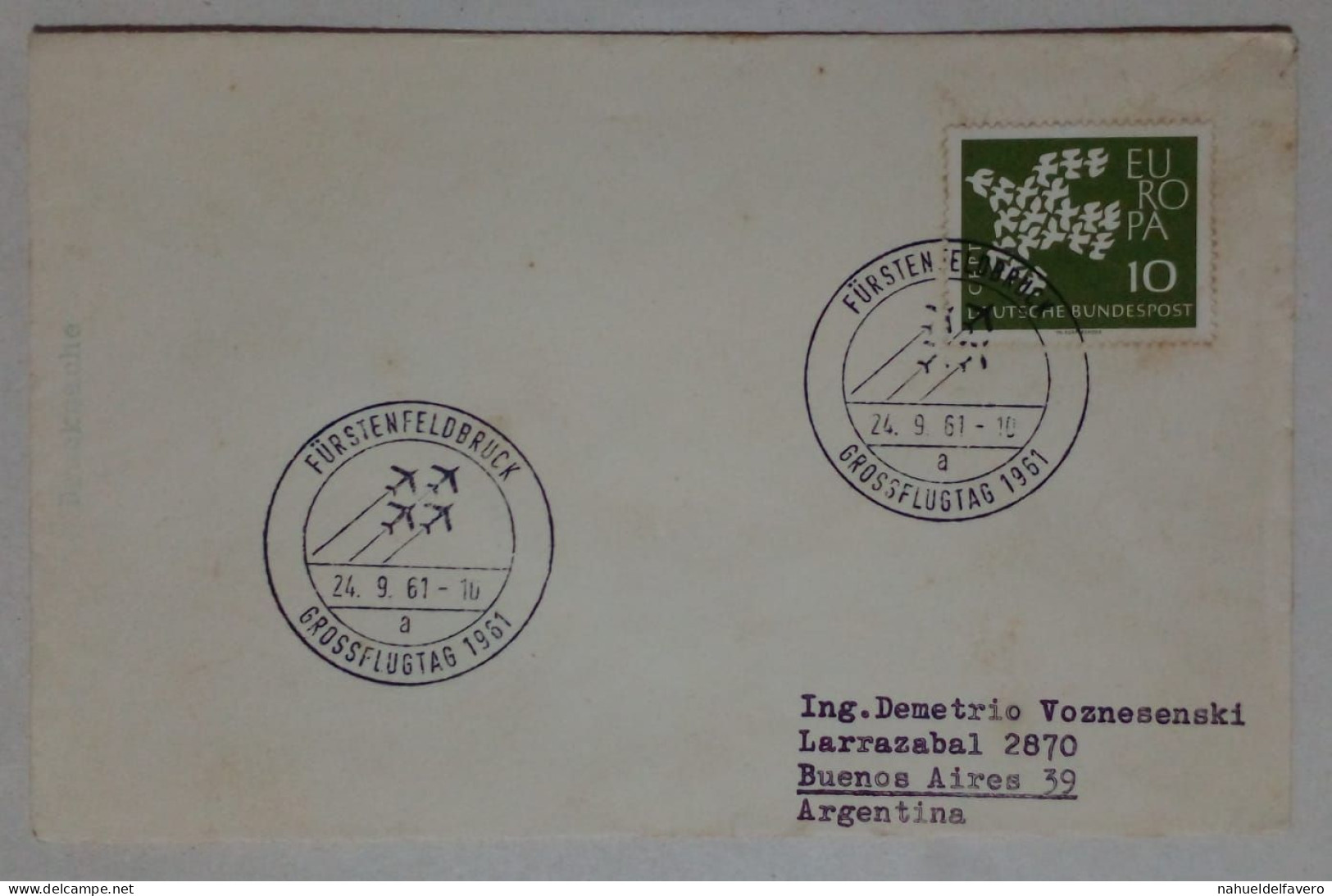 Allemagne - Enveloppe Circulée Avec Timbre Oiseaux (1961) - Palomas, Tórtolas