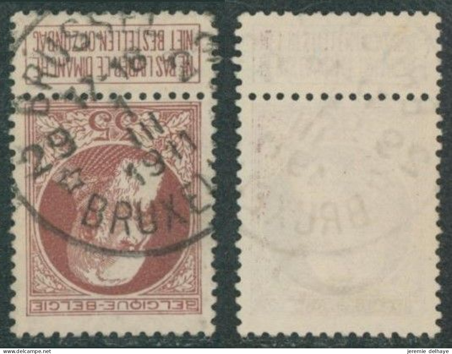 Grosse Barbe - N°77 Obl Agence "Brussel / Bruxelles 29". TB - 1905 Grosse Barbe