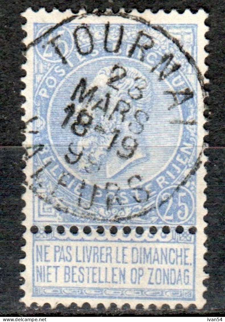 BELGIQUE : 60 (0) – Léopold II - Oblitéré TOURNAI 1899 - 1893-1900 Schmaler Bart