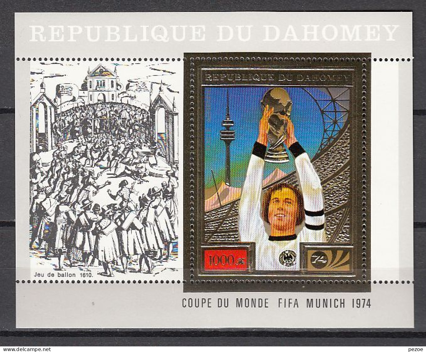 Football / Soccer / Fussball - WM 1974:  Dahomey  Goldblock **, Perf. - 1974 – West Germany