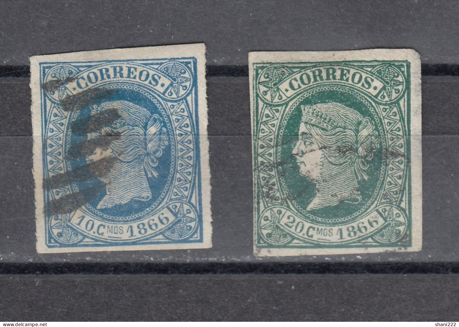 Cuba 1866 10, 20c Stamps Vf Used (e-884) - Autres & Non Classés