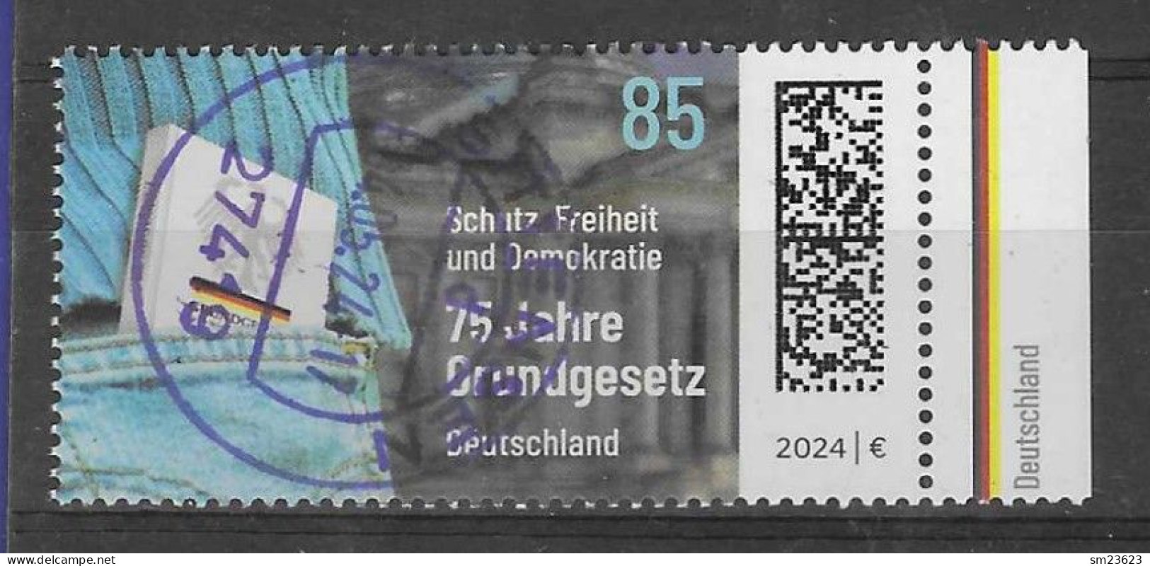BRD 2024   Mi.Nr. 3830 , 75 Jahre Grundgesetz - Gestempelt / Fine Used / (o) - Used Stamps