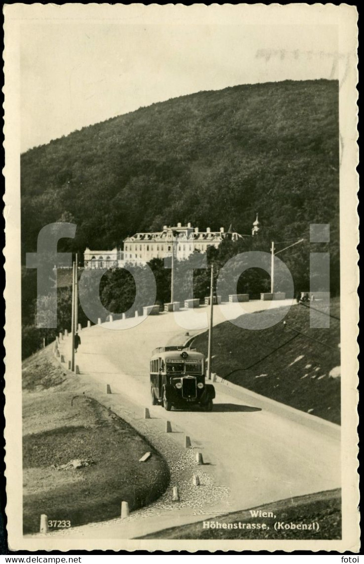 1948 REAL PHOTO FOTO POSTCARD  HOHENSTRASSE KOBENZL BUS AUTOBUS WIEN AUSTRIA VIENNA OSTERREICH AUSTRO FIAT OLDTIMER - Other & Unclassified