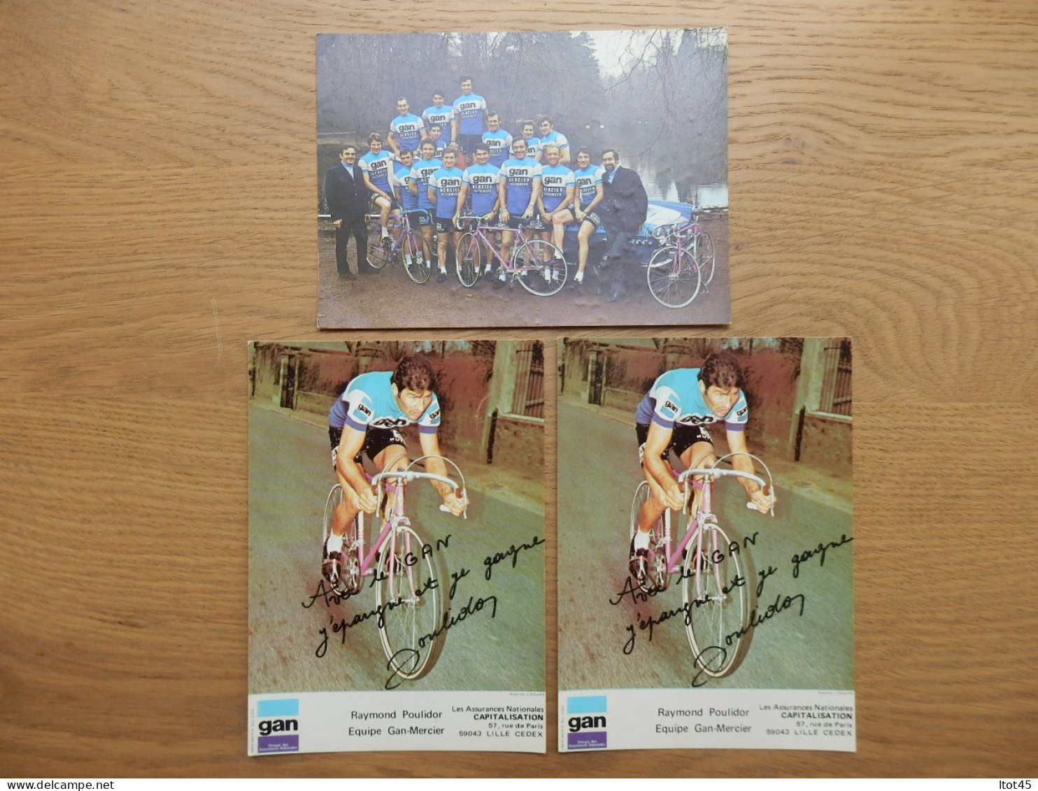 LOT DE 3 CP CYCLISME RAYMOND POULIDOR EQUIPE GAN-MERCIER - Cycling