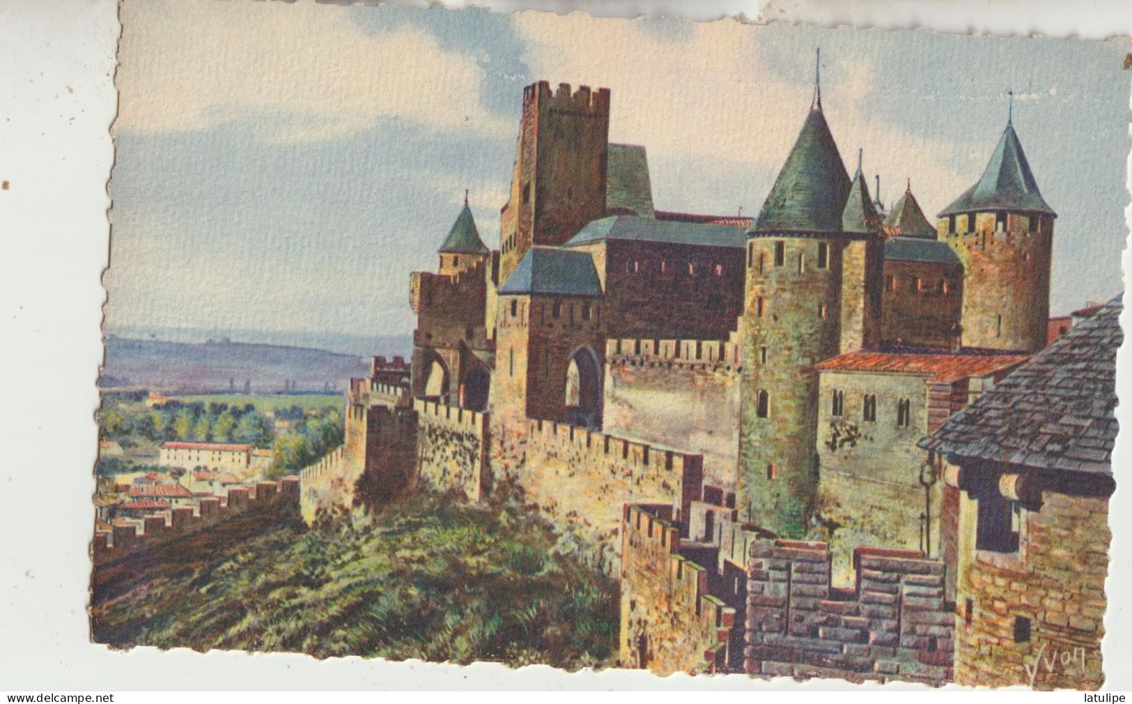 Carcassonne  11  Belle Carte Non Circulée La Cité _Le Chateau Comtal En Couleurs - Carcassonne