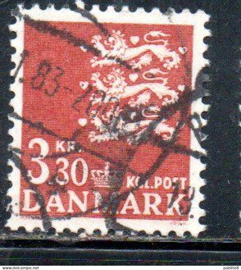 DANEMARK DANMARK DENMARK DANIMARCA 1972 1981 SMALL STATE SEAL 3.30k USED USATO OBLITERE' - Used Stamps